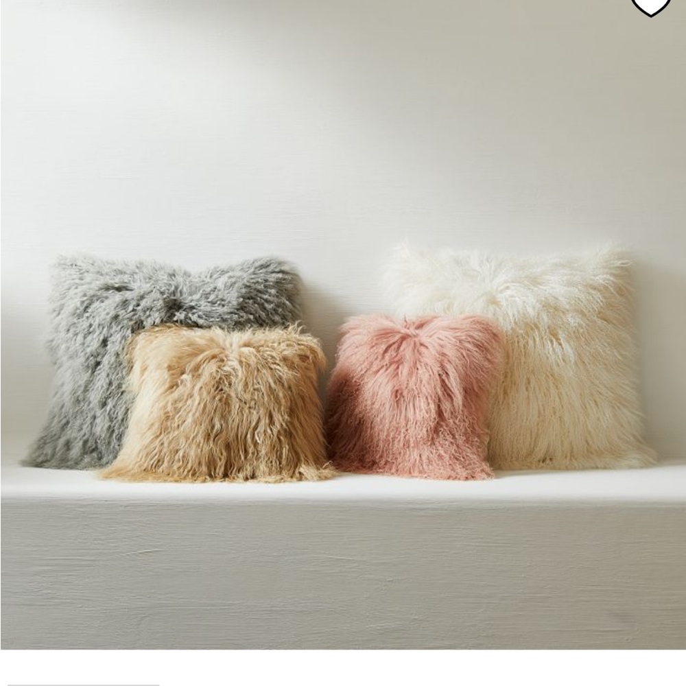 ❤️SOLD❤️ West Elm Mongolian Lamb Pillowcase in Pearl Grey